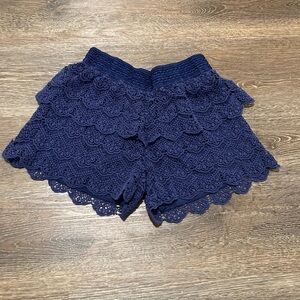 Justice Navy High Waist Lace Shorts